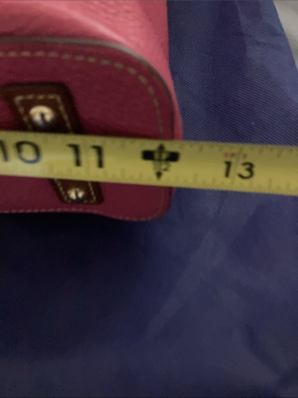 Dooney & Bourke Hot Pink Pebble Leather Tote with Brown Trim - Picture 13 of 15